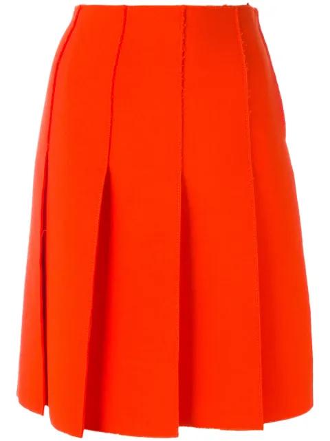 frayed edge pleated skirt by PUCCI