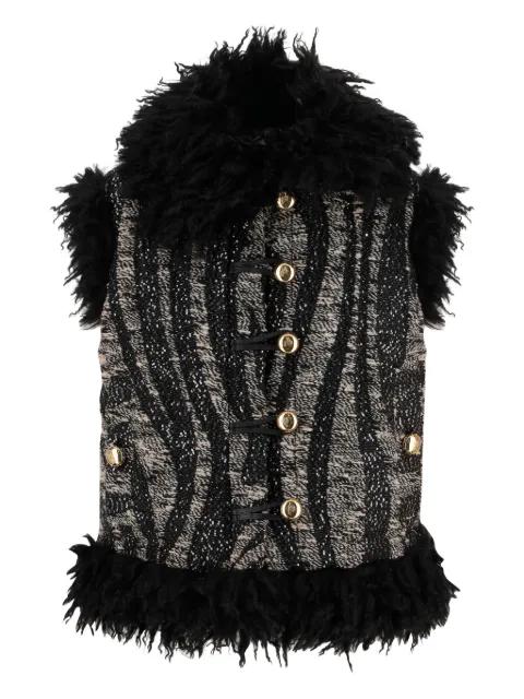 fur-trim button jacket by PUCCI