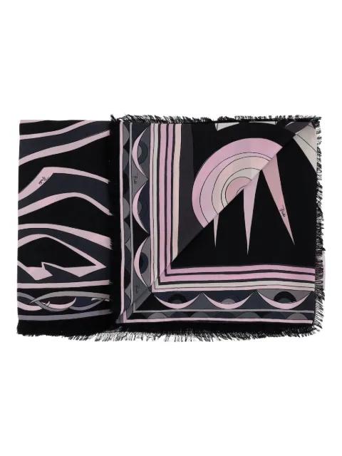geometric-print frayed scarf by PUCCI