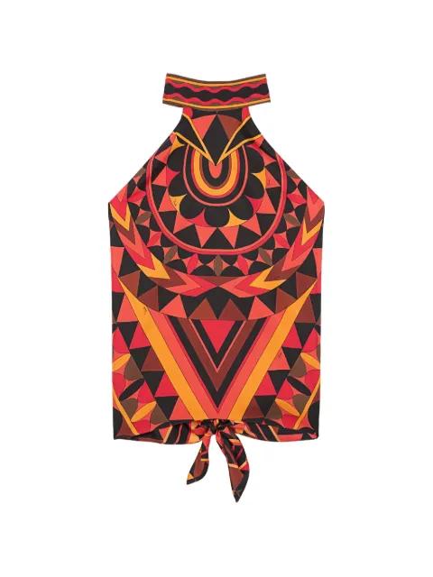 geometric-print halterneck top by PUCCI