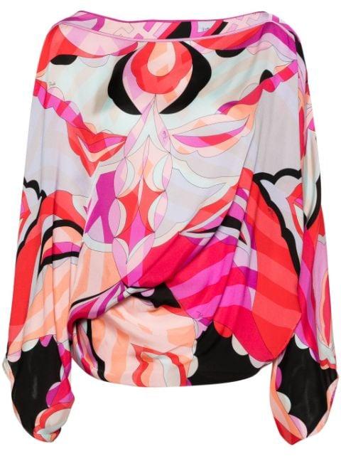 geometric-print silk top by PUCCI