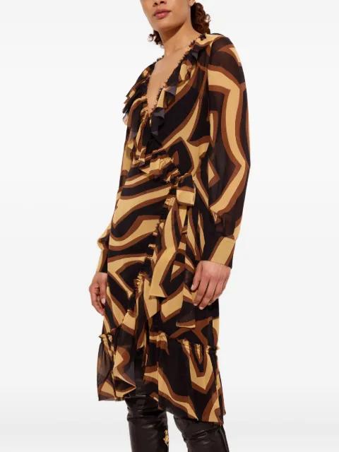 labirinto-print ruffled dress by PUCCI