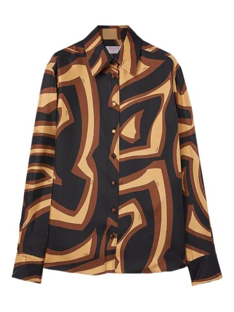 labirinto-print silk shirt by PUCCI