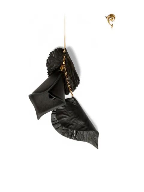 leather flowers mono earring by PUCCI
