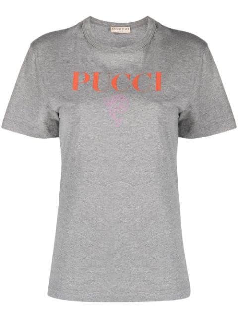 logo-print cotton T-shirt by PUCCI
