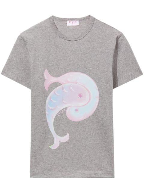 logo-print cotton T-shirt by PUCCI