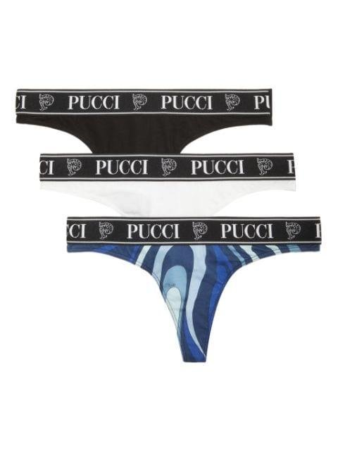 logo-print cotton thong (set of three) by PUCCI