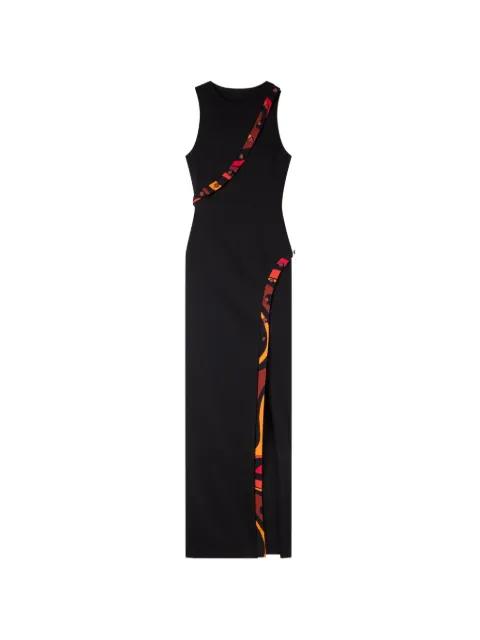long fitted dress with printed detail by PUCCI