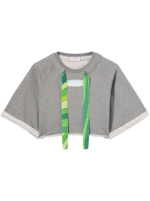 melange-effect cropped top by PUCCI