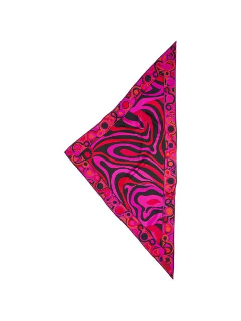 mixed print silk triangle scarf by PUCCI