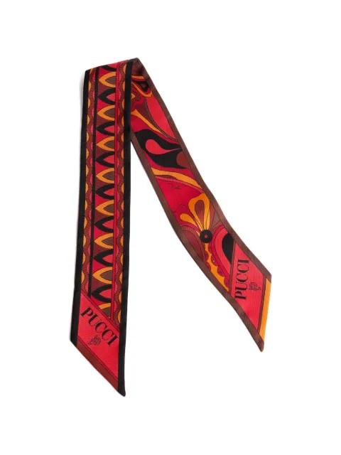 mixed print silk twill scarf by PUCCI