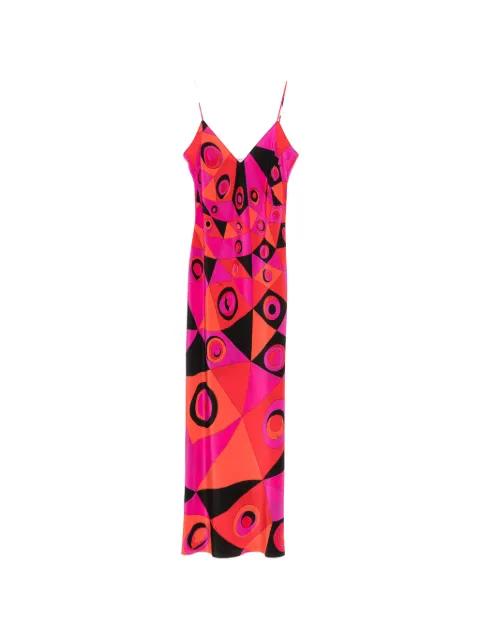 occhi-print silk maxi dress by PUCCI
