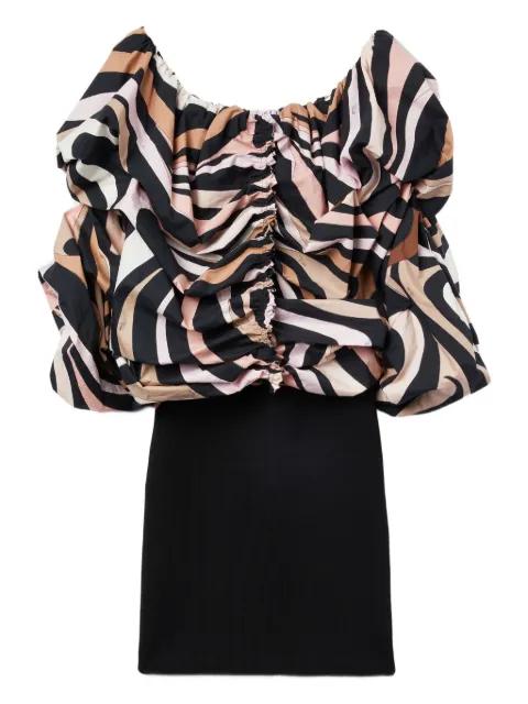 off-shoulder puff-sleeve dress by PUCCI
