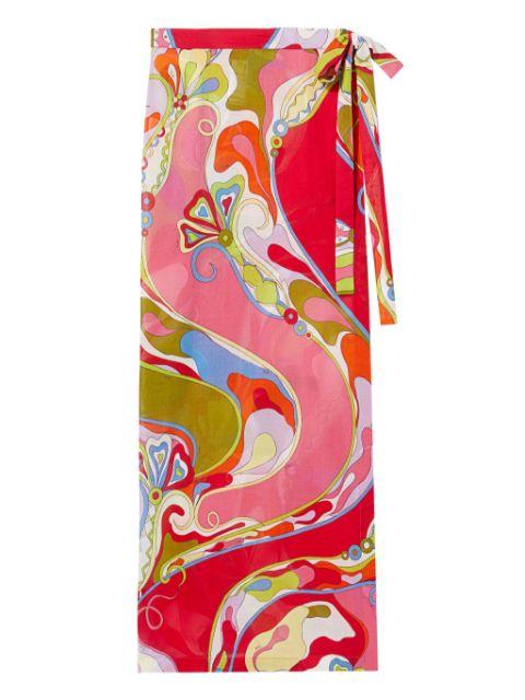 orchidee-print wrap skirt by PUCCI
