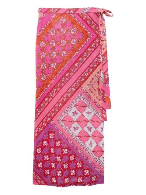 patchwork wrap midi skirt by PUCCI