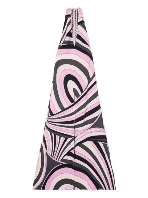 print V-neck long dress by PUCCI