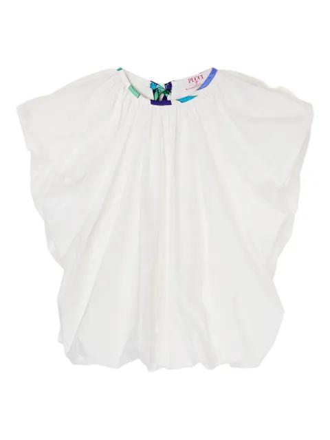 printed-neckline voluminous top by PUCCI