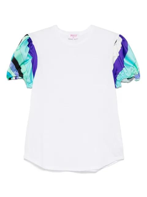 printed puff-sleeves T-shirt by PUCCI