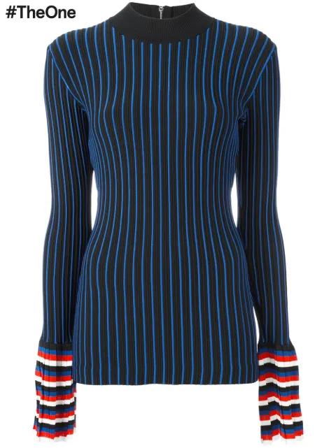 ribbed contrast sleeve sweatshirt by PUCCI