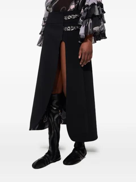 slit internal-print midi skirt by PUCCI
