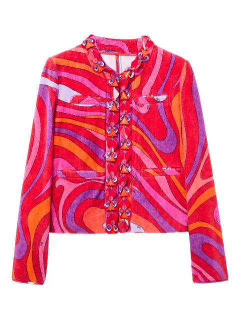 swirl-print ruffled jacket by PUCCI
