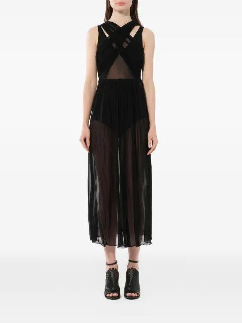twist-detail sheer-panel midi dress by PUCCI