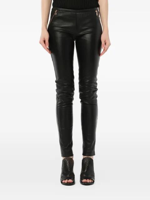 zip-detail leather trousers by PUCCI