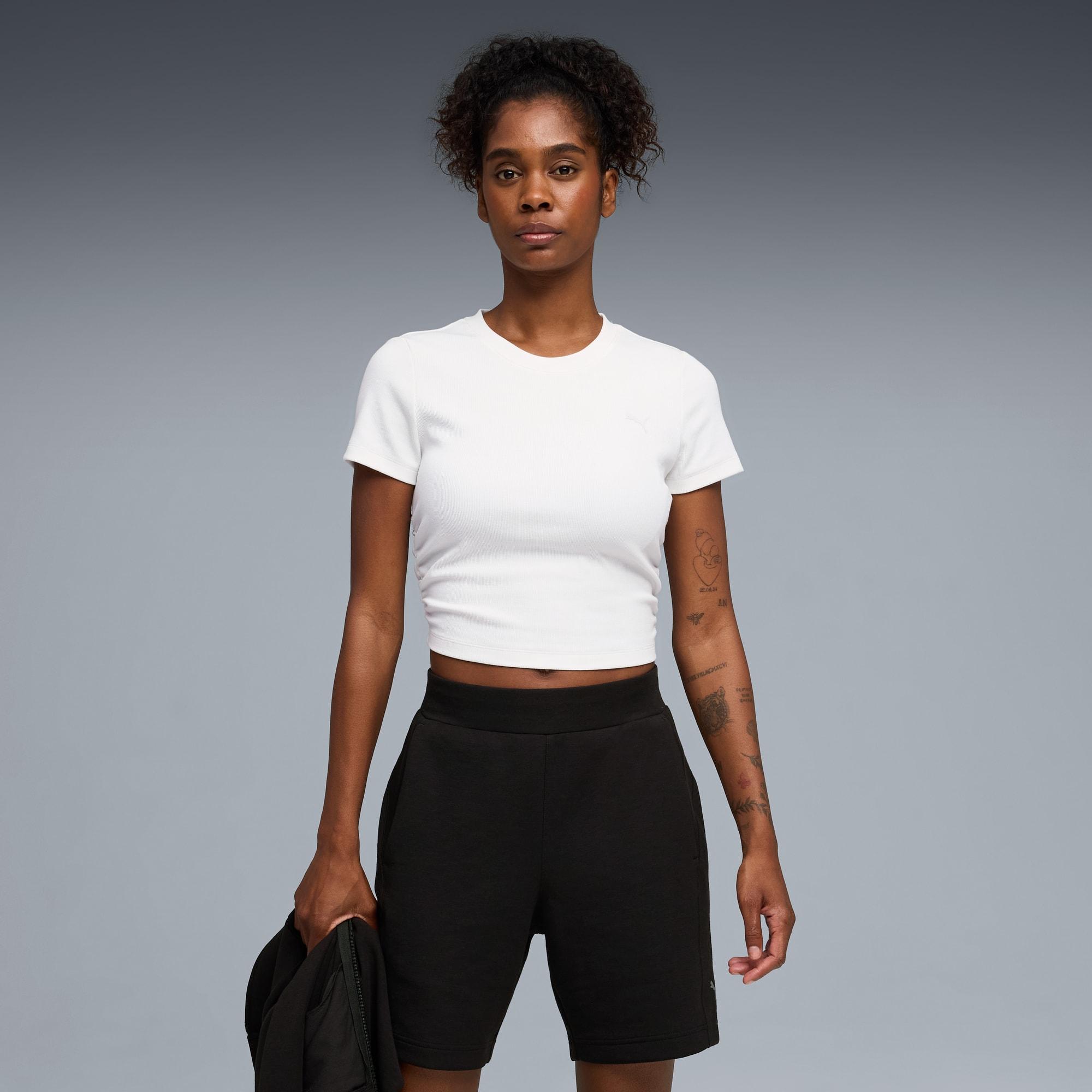 Cloudspun Ultra Soft Women's Ribbed Crop Training Tee by PUMA