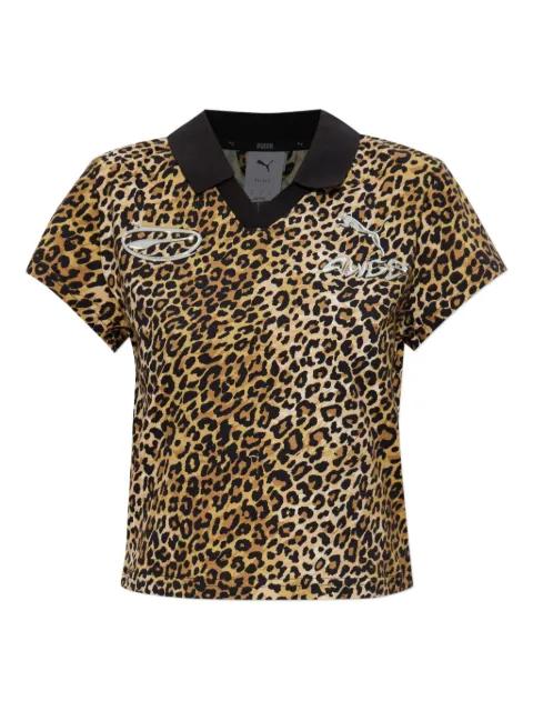 Collared animal print top by PUMA