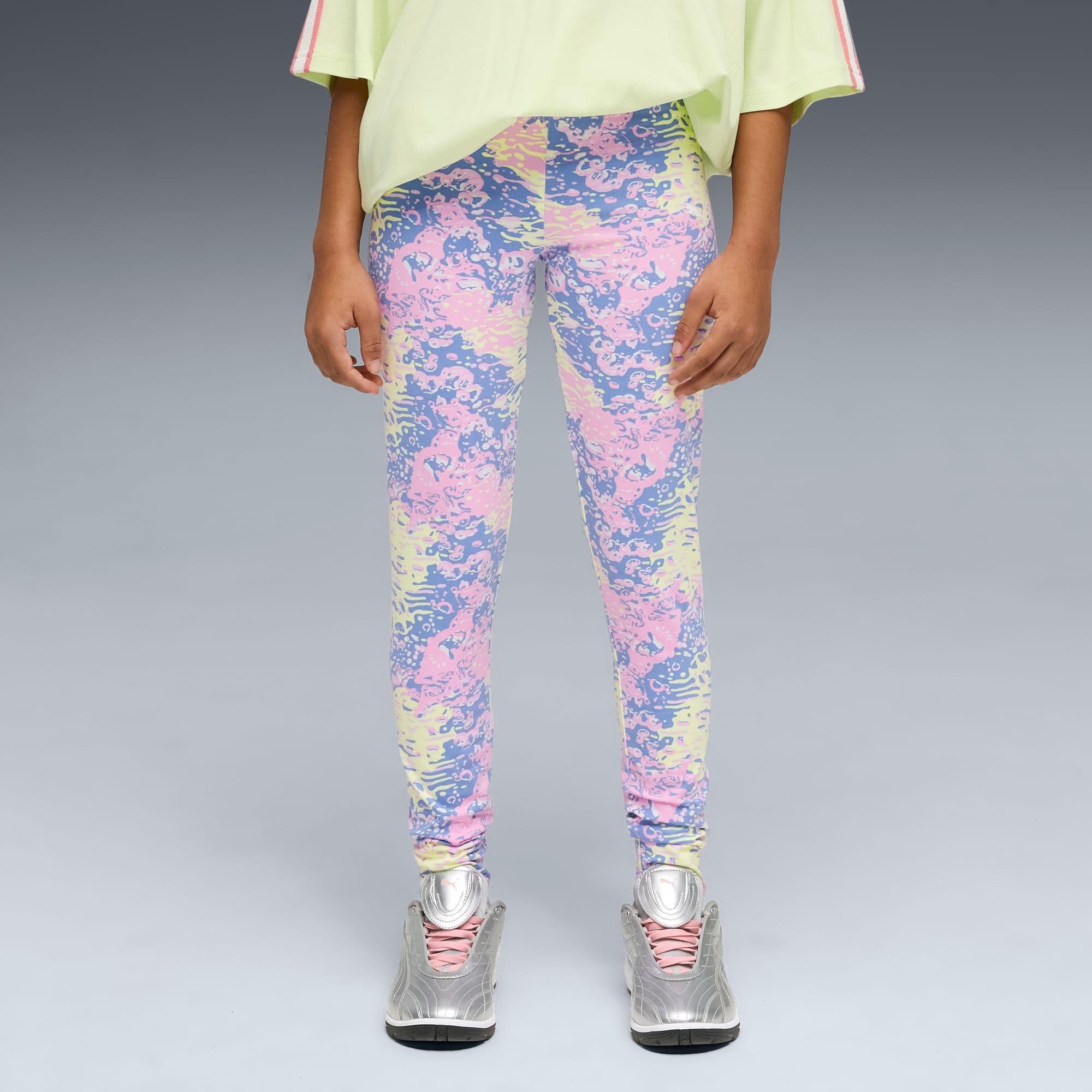 Luminous Cloud Big Kids' Patterned High Waist Leggings by PUMA