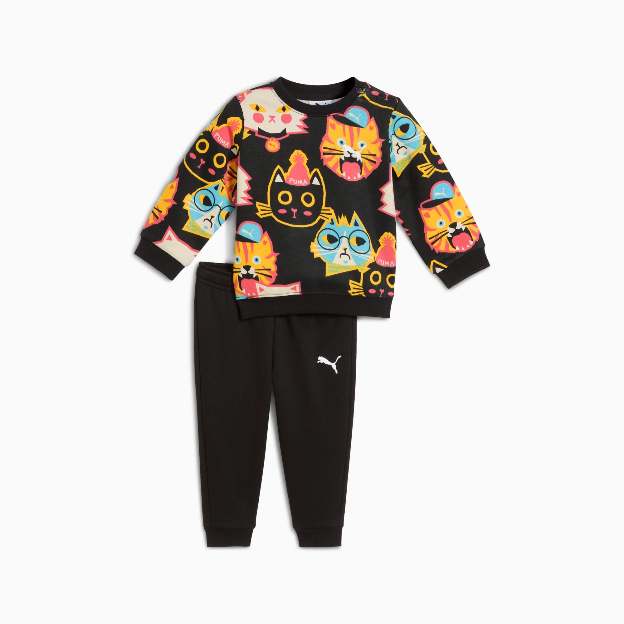 Moody Cat AOP Crew Set Toddlers by PUMA