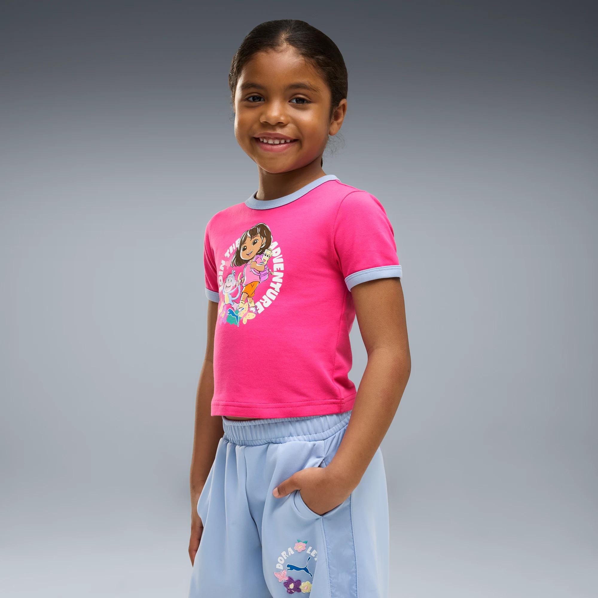 PUMA x DORA THE EXPLORER Little Kids' Slim Ringer Tee by PUMA