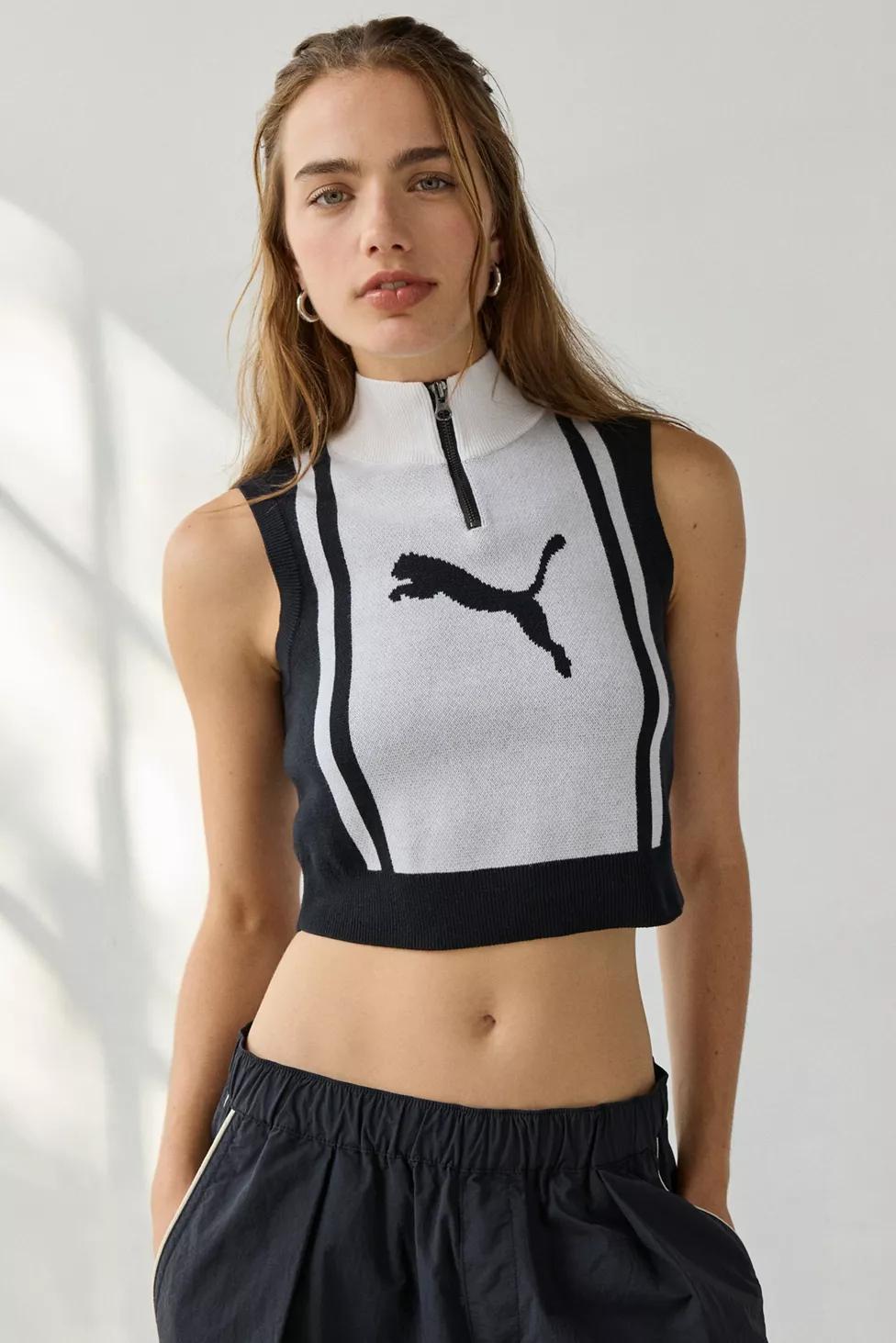 Puma Future Archive Jacquard Knit Half-Zip Tank Top by PUMA