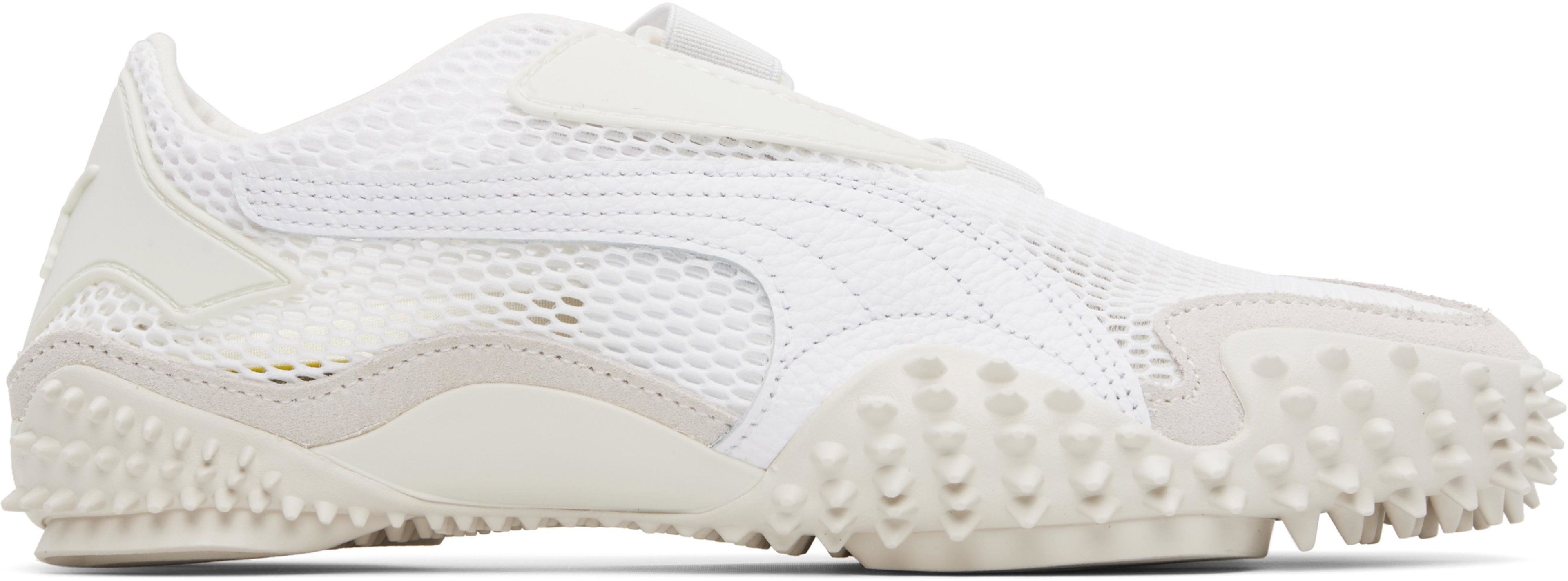 White & Gray Mostro Mesh Sneakers by PUMA