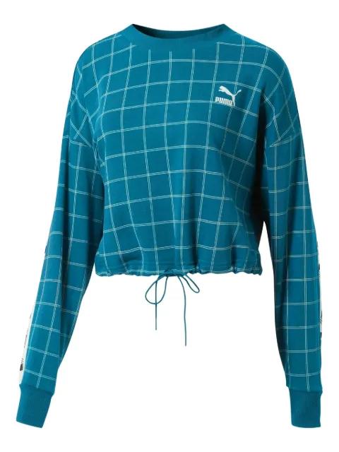 grid-pattern drawstring-hem sweatshirt by PUMA