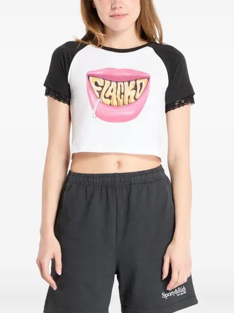 lace-trim graphic-print T-shirt by PUMA