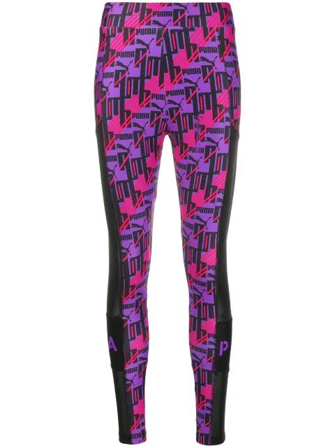 printed mesh panel leggings by PUMA