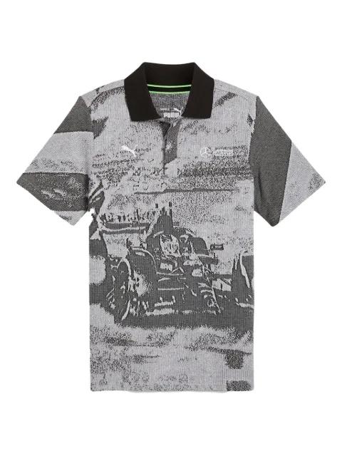 x Mercedes AMG Petronas F1 Team patterned-jacquard polo shirt by PUMA