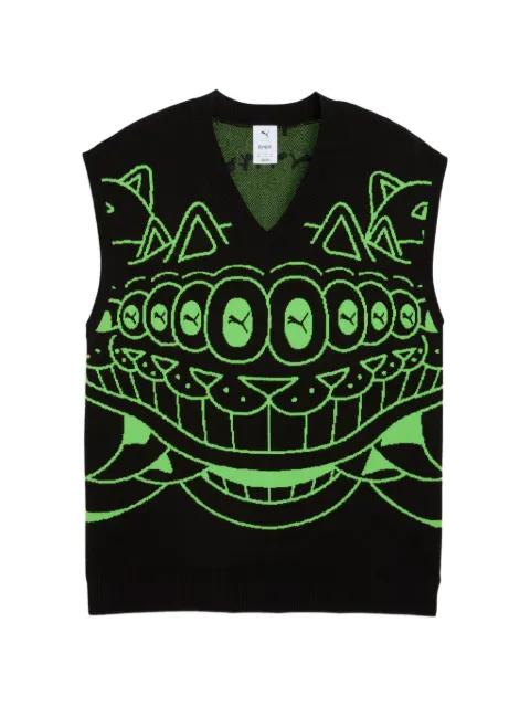 x RIPNDIP graphic-print V-neck vest by PUMA