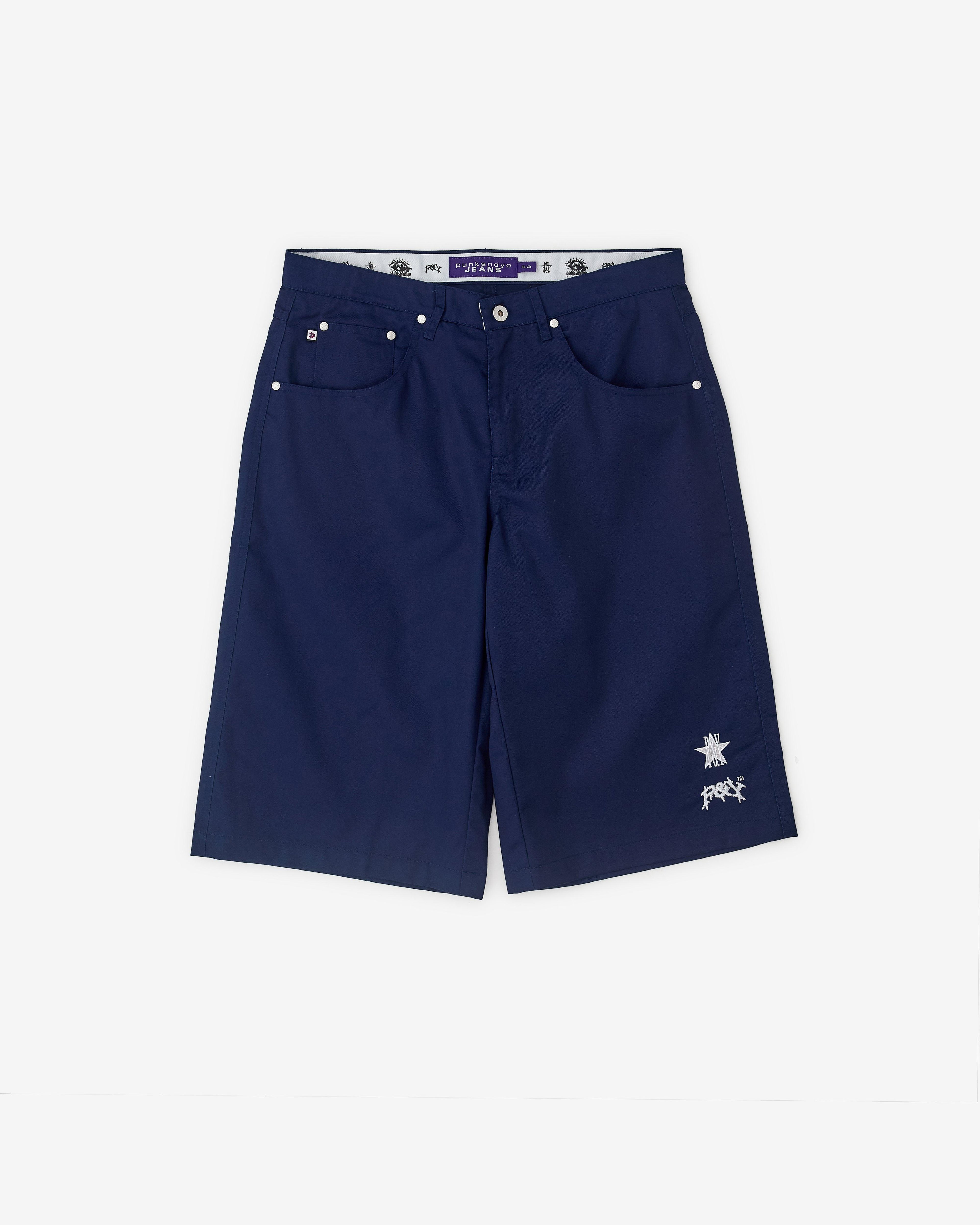 PUNKANDYO - Men’s Embroidered Shorts - (Navy) by PUNKANDYO