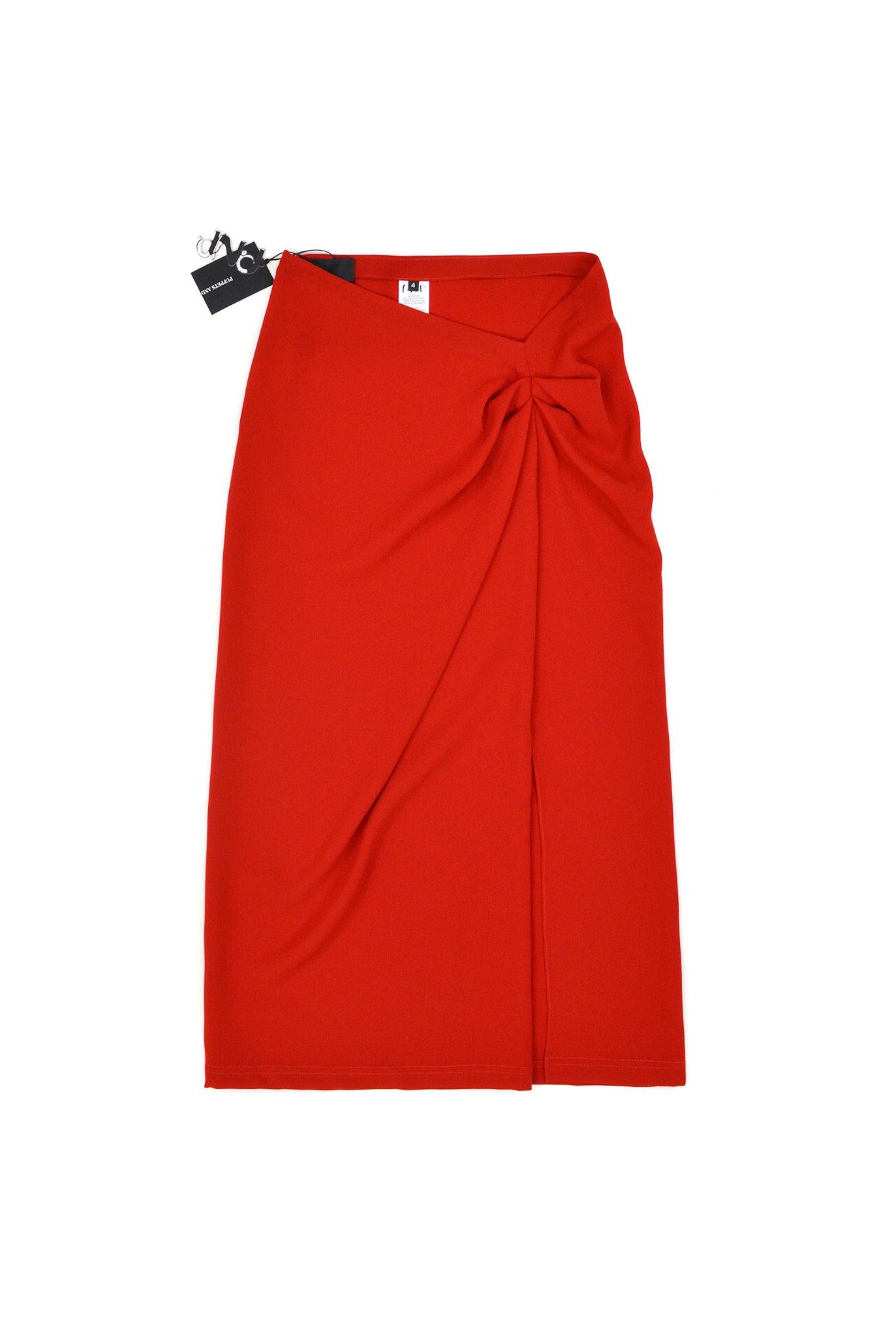 Puppets and Puppets Draped Midi Skirt by PUPPETS&PUPPETS