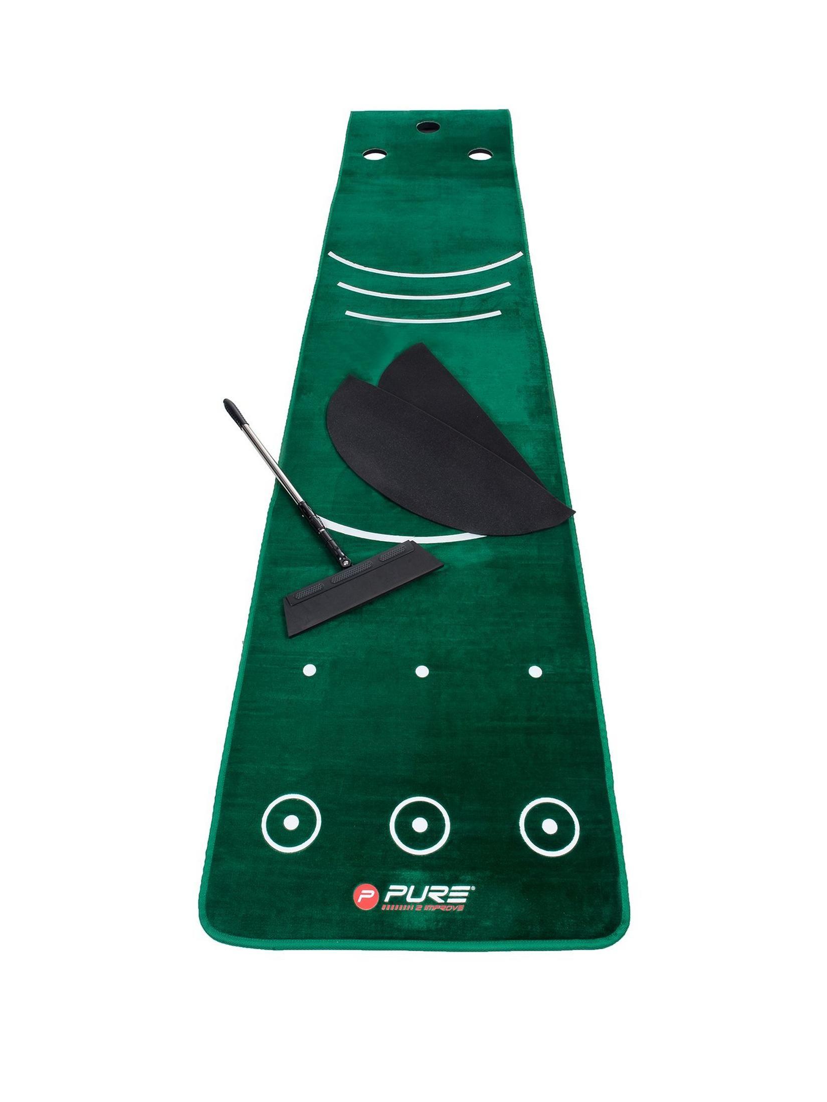 Golf Putting Mat With Broom by PURE2IMPROVE