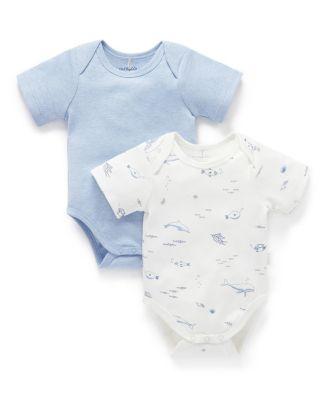 Boys' 2 Pack Short Sleeve Bodysuit - Baby by PUREBABY