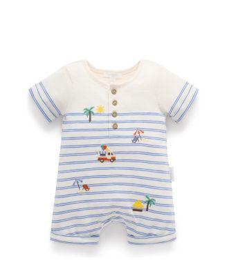 Boys' Resort Striped Romper - Baby by PUREBABY