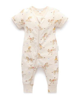 Boys' Rib Short Sleeve Romper - Baby by PUREBABY