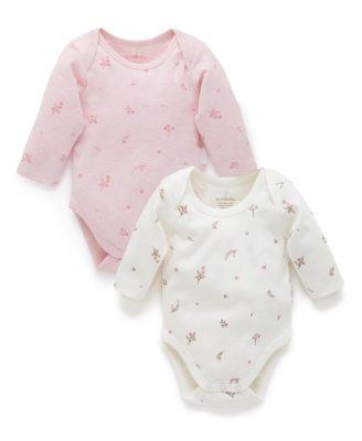 Girls' 2 pack Long Sleeve Bodysuit - Baby by PUREBABY