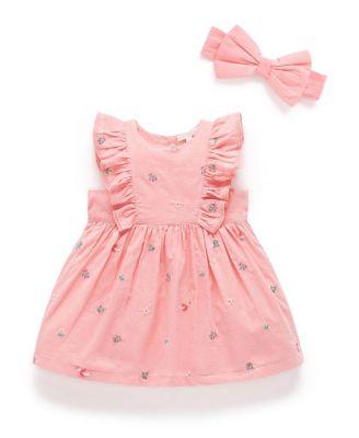 Girls' Broderie Dress & Headband - Baby by PUREBABY