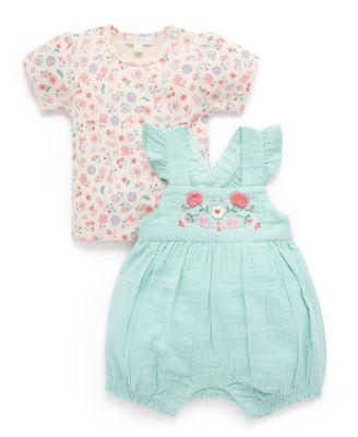 Girls' Embroidered Overall Set - Baby by PUREBABY