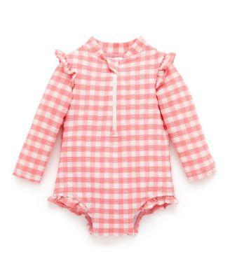 Girls' Printed Frilly Longsleeve Swimsuit - Baby by PUREBABY