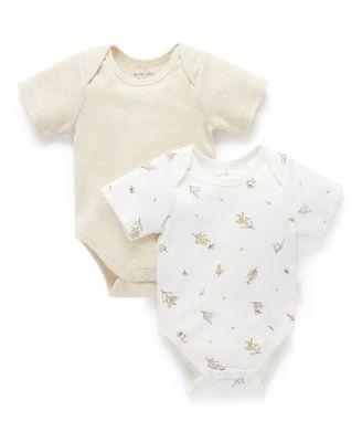 Unisex 2 Pack Short Sleeve Bodysuit - Baby by PUREBABY